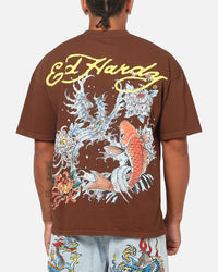 Ed Hardy Koi T-Shirt Brown