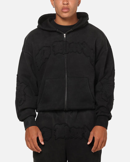 Ed Hardy Fray Zip Hoodie Black