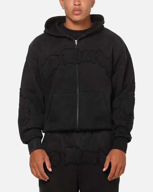 Ed Hardy Fray Zip Hoodie Black