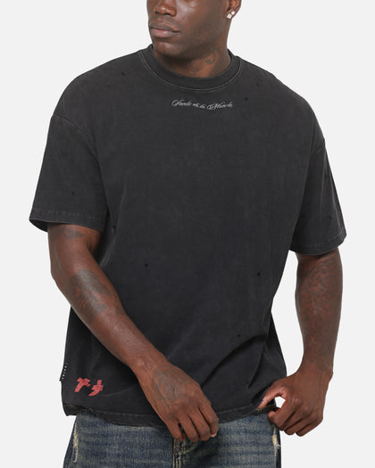 Saint Morta Saints Marked Boxy T-Shirt Washed Black