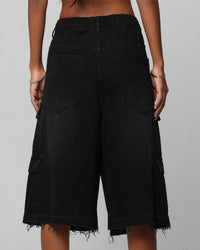 Loiter 3 Quarter Pants Washed Black