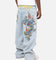 Ed Hardy Dragon Ultra Wide Leg Jeans Light Wash Blue