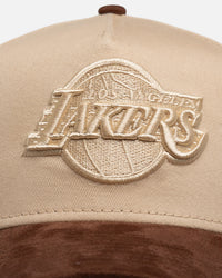 New Era Los Angeles Lakers 'Oat Walnut Suede' 9FORTY A-Frame Snapback Brown