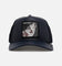 Goorin Bros The Lone Wolf Leather Trucker Snapback Navy