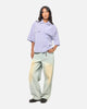 MNML Cropped Striped Short Sleeve Shirt Blue