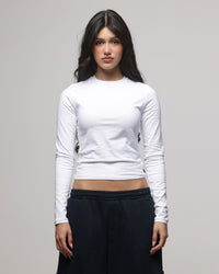 American Thrift Women's Fitted Long Sleeve T-Shirt White