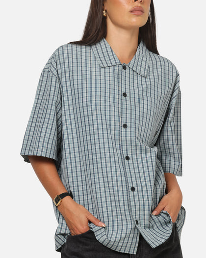 Carre Plaid Button Up Shirt Green-Plaid