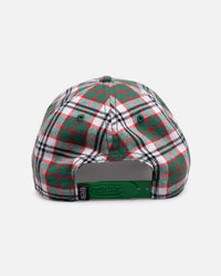 Von Dutch Distressed Plaid Dad Snapback Green