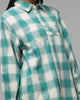 Loiter Hybrid Flannel Button Up Shirt Green-Plaid