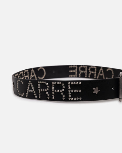 Carre Studded Vegan Leather Belt Black