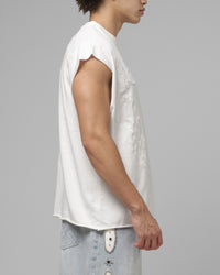Loiter Cyber Applique Muscle T-Shirt White
