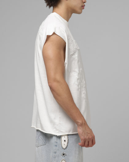 Loiter Cyber Applique Muscle T-Shirt White