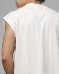 Loiter Cyber Applique Muscle T-Shirt White