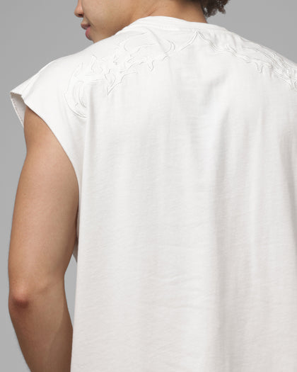 Loiter Cyber Applique Muscle T-Shirt White