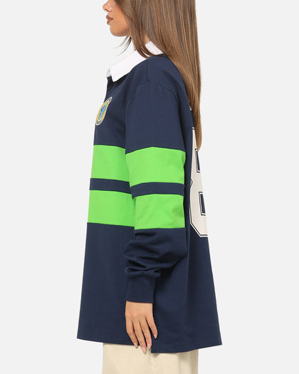 Bleacher Athletic Canberra Raiders NRL Legacy Rugby Polo Shirt Navy