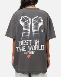 Culture Kings X WWE CM Punk Heavy T-Shirt Black Wash