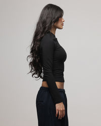 American Thrift Women's Fitted Long Sleeve T-Shirt Black