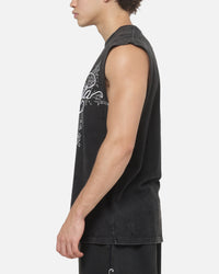 Saint Morta Devotion Oversized Muscle T-Shirt Washed Black