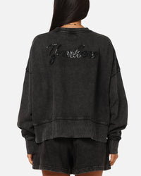 Pro Standard Women's New York Yankees Washed Crystaline Crewneck Washed Black