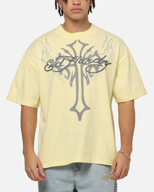 Ed Hardy Trinity Rhinestone T-Shirt Butter Yellow