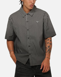Saint Morta Vela Pinstripe Button Up Shirt Black/White