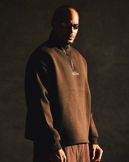 Saint Morta Athltc Quarter Zip Crewneck Black