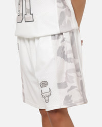 Mitchell & Ness Chicago Bulls Snow Camo Authentic Mesh Shorts White
