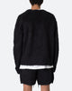MNML Fuzzy Cardigan Sweater Black