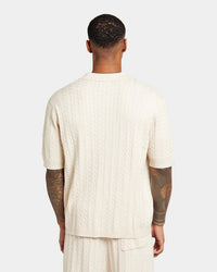 XXIII Terry Knit Button Up Shirt Tan