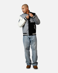 Pro Standard Los Angeles Dodgers Reverse French Terry Wool Varsity Jacket Black/Grey