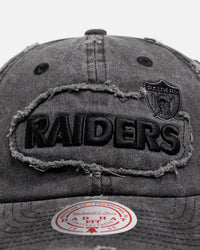 Mitchell & Ness Las Vegas Raiders 'Destroyed' Dad Fit Strapback Washed Black