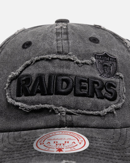 Mitchell & Ness Las Vegas Raiders 'Destroyed' Dad Fit Strapback Washed Black