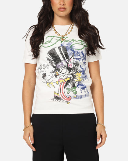 Ed Hardy Wolf Vintage T-Shirt Off White