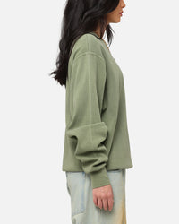 Carre Avenue Ribbed Crewneck Olive