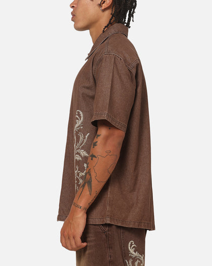 Saint Morta Baroque Button Up Shirt Dark Earth