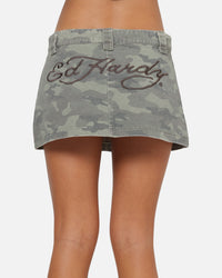 Ed Hardy Women's Washed Camo Skirt Washed Camo