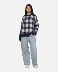 Carre Ombre Knitted Jumper Navy Plaid