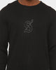 Saint Morta Men's Icon Waffle Long Sleeve T-Shirt Black/Black