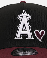 New Era Los Angeles Angels 'Burgundy Hearts' 9FORTY A-Frame Snapback Black/Maroon