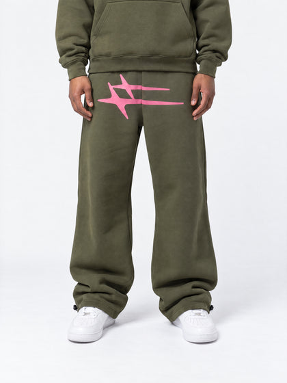 Loiter Hybrid Sweatpants Olive/Pink