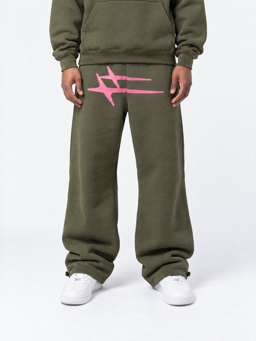 Loiter Hybrid Sweatpants Olive/Pink