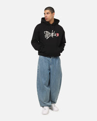 S Double Brush Pullover Hoodie Black