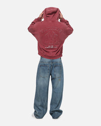 Majestic Athletic New York Yankees MLB Ghost Fade Box Hoodie Sour Cherry