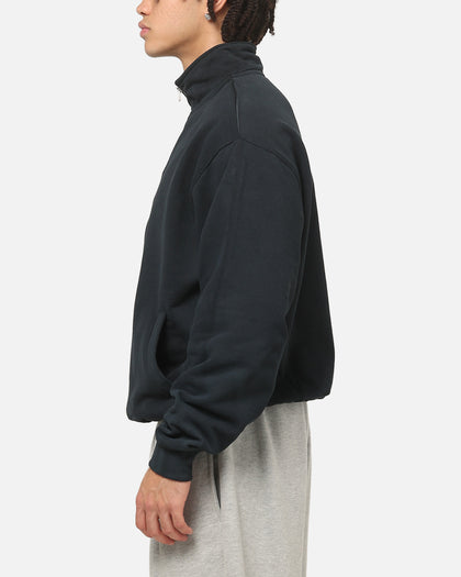 American Thrift Leisure Quarter Zip Mock Neck Sweater Washed Black