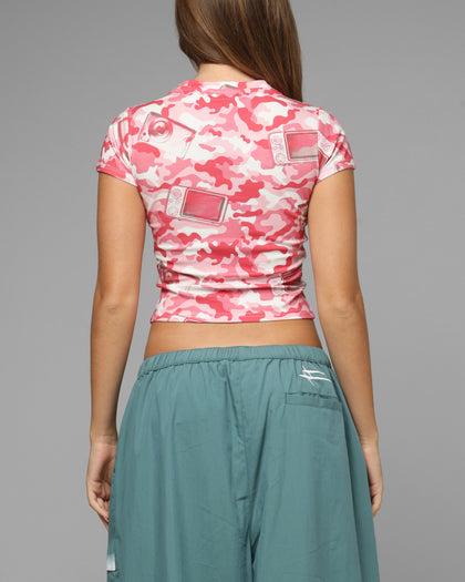 Loiter Women's Hybrid Baby T-Shirt Pink Camo