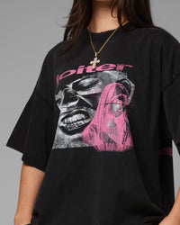 Loiter Silicone Premium Vintage T-Shirt Washed Black