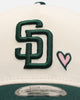 New Era San Diego Padres 'Pink Satin Hearts Green' 9FORTY A-Frame Snapback Chrome/Dark Green