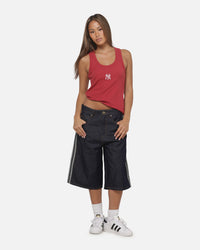 Majestic Athletic Women's New York Yankees Rib Logo Tank Red