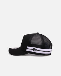 New Era Houston Texans 'Stripe' 9FORTY A-Frame Trucker Snapback Black/White
