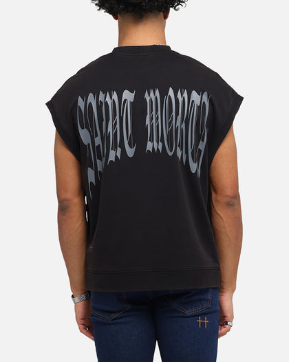 Saint Morta Vill Park Cut Off Sweater Vintage Black